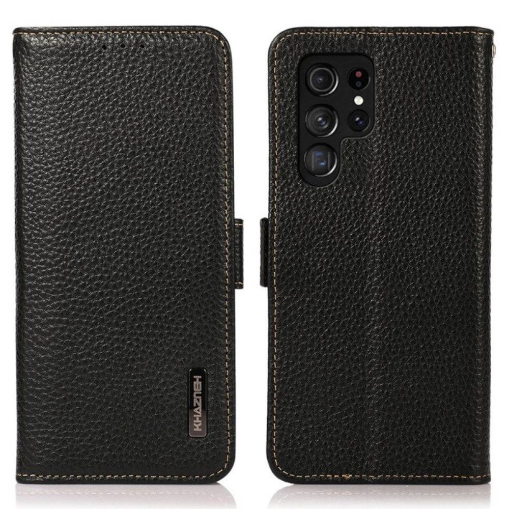 Flip Case voor Samsung Galaxy S23 Ultra 5G Lychee Leer Khazneh Rfid