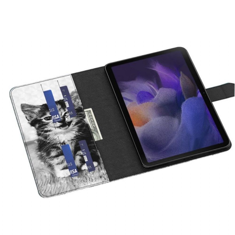 Flip Case voor Samsung Galaxy Tab A8 (2021) Kunstleer Katje