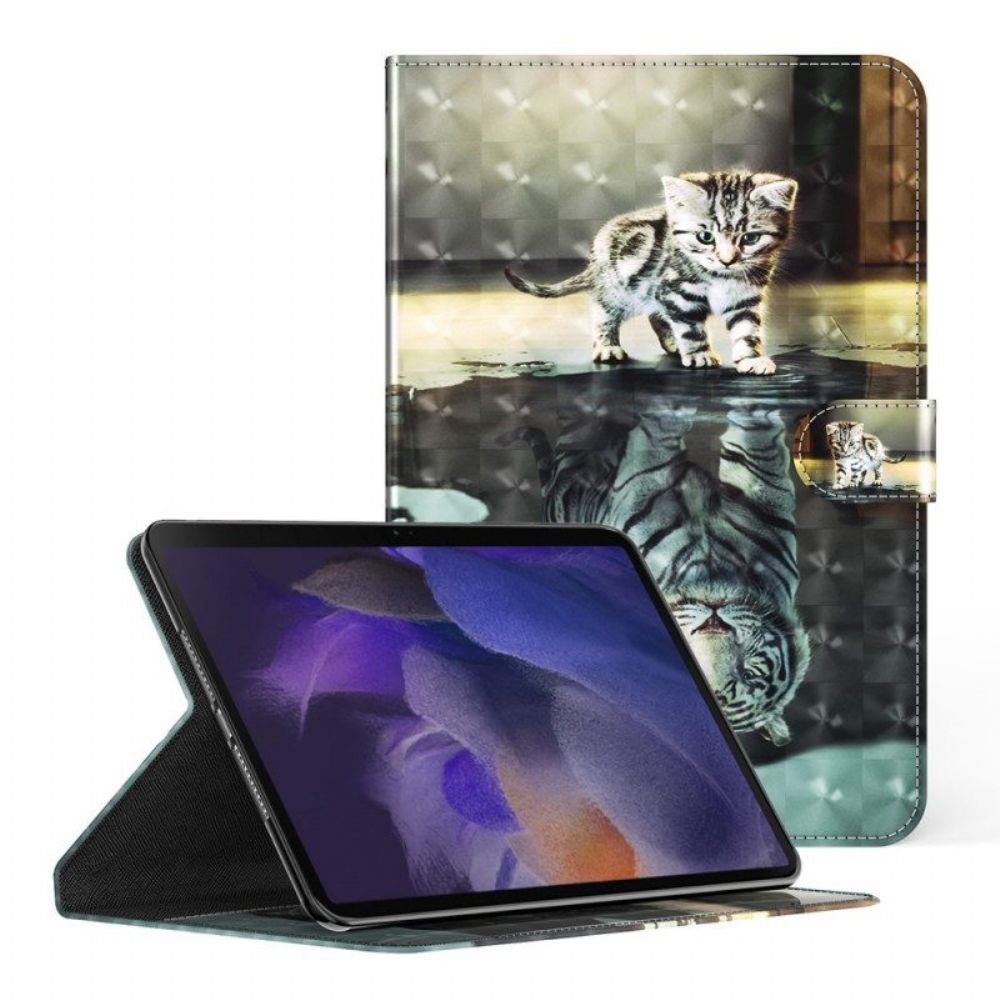 Flip Case voor Samsung Galaxy Tab A8 (2021) Lichtvlek Cat's Dream