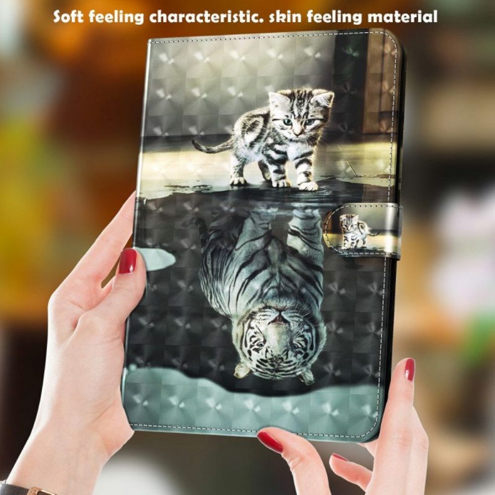 Flip Case voor Samsung Galaxy Tab A8 (2021) Lichtvlek Cat's Dream