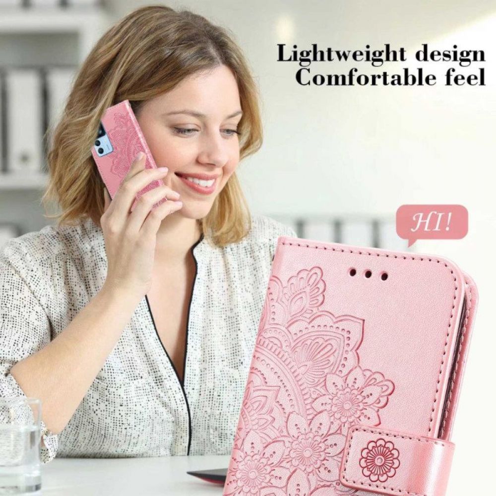 Flip Case voor Xiaomi 12T / 12T Pro Met Ketting Strakke Mandala