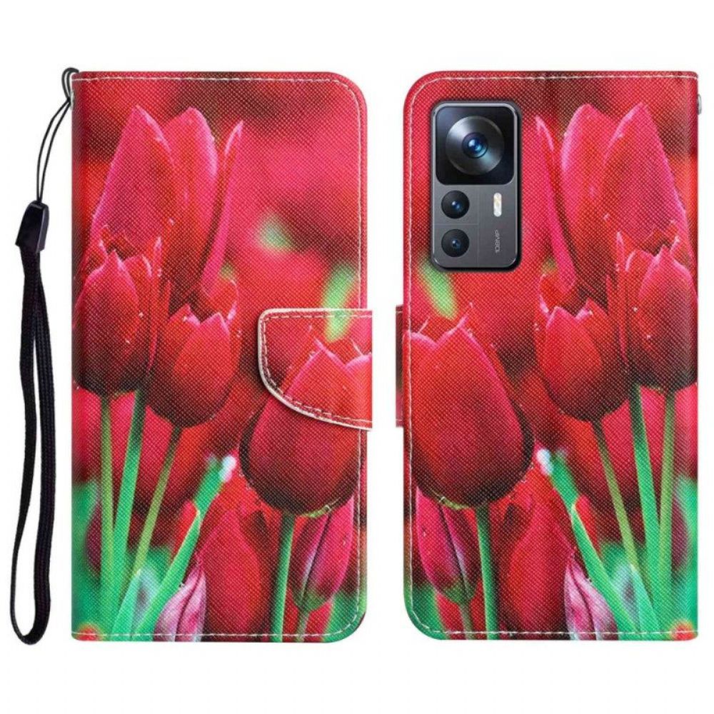 Flip Case voor Xiaomi 12T / 12T Pro String Tulpen