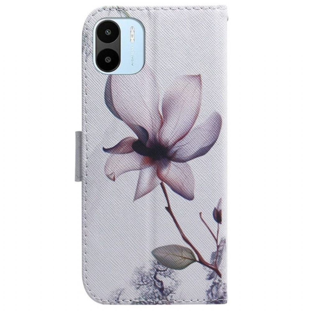 Flip Case voor Xiaomi Redmi A1 Bloem Stoffig Roze