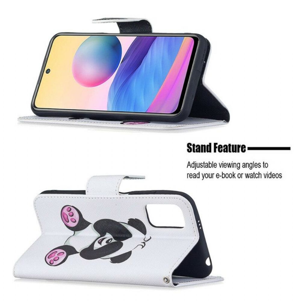 Flip Case voor Xiaomi Redmi Note 10 5G Panda-plezier