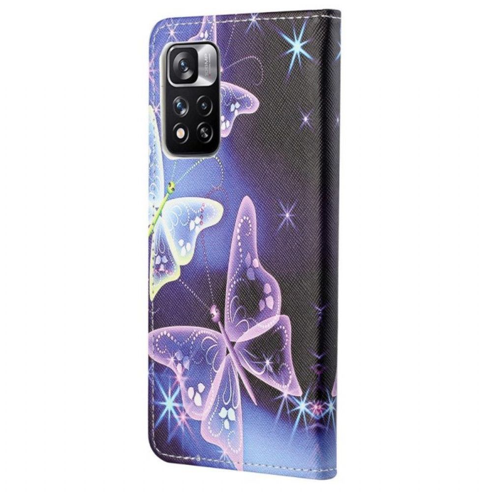 Flip Case voor Xiaomi Redmi Note 11 Pro / 11 Pro 5G Neonvlinders