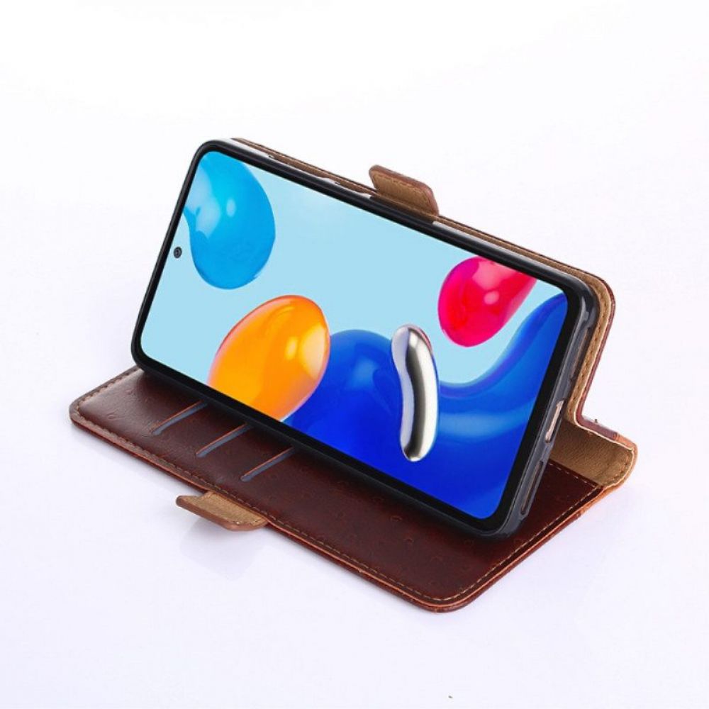 Flip Case voor Xiaomi Redmi Note 11 Pro / 11 Pro 5G Struisvogel Huidtextuur