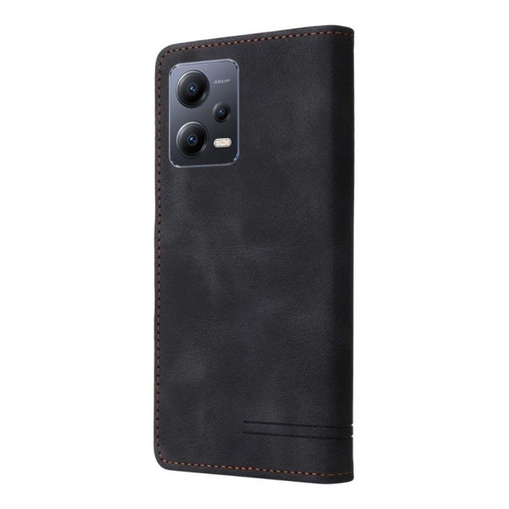 Flip Case voor Xiaomi Redmi Note 12 5G Leren Styling