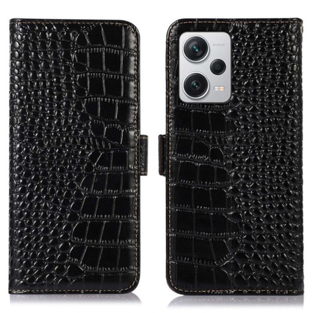 Flip Case voor Xiaomi Redmi Note 12 Pro Plus Rfid In Krokodilstijl