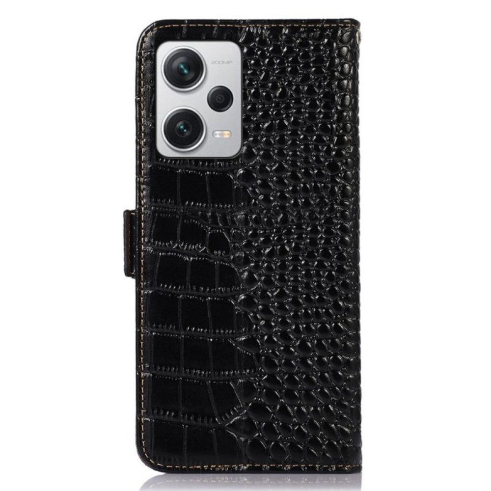 Flip Case voor Xiaomi Redmi Note 12 Pro Plus Rfid In Krokodilstijl