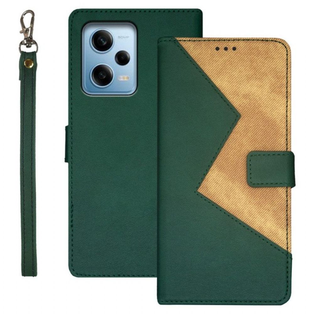 Flip Case voor Xiaomi Redmi Note 12 Pro Tweekleurige Idewei