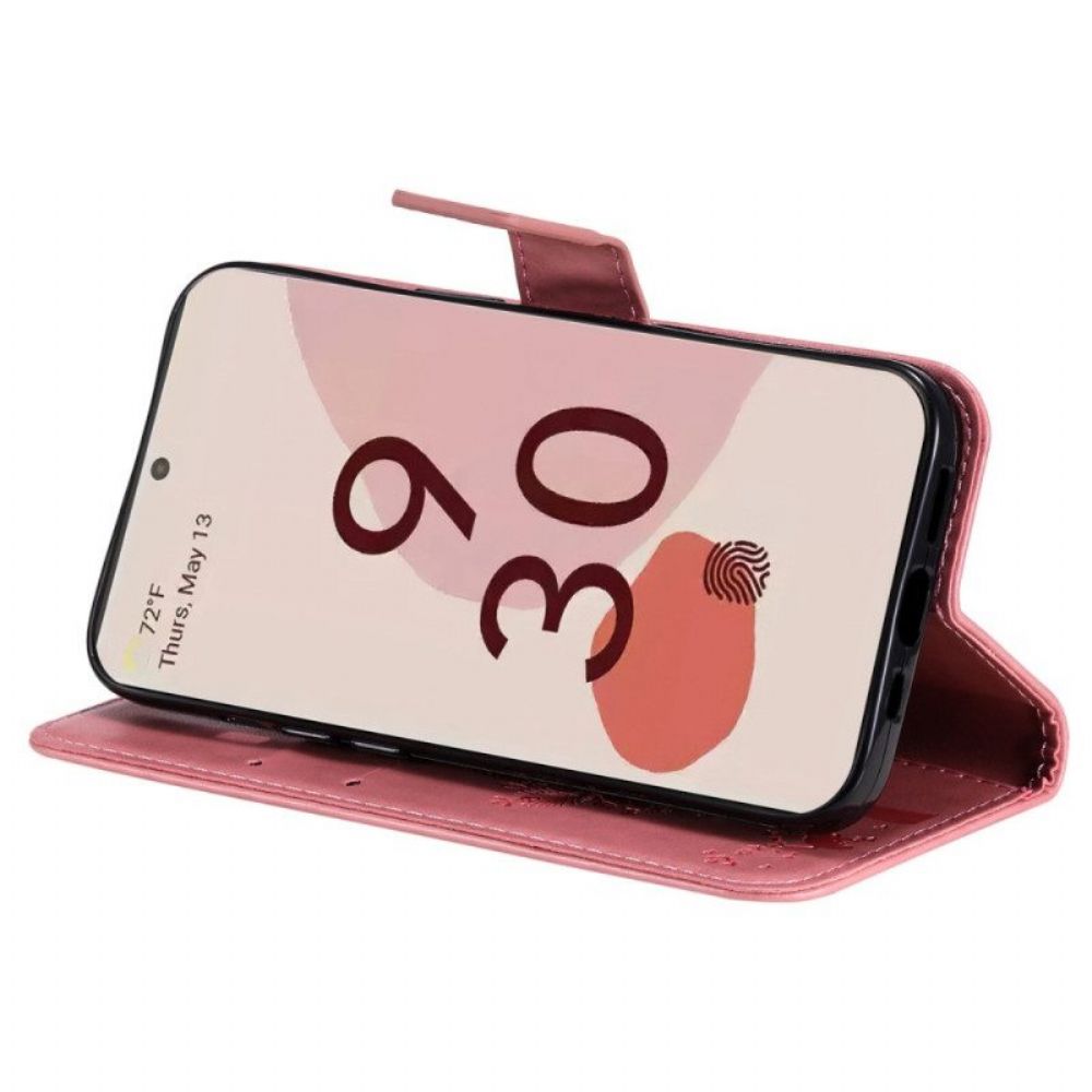 Folio-hoesje voor Google Pixel 7 Pro Met Ketting Boom En Strappy Cat