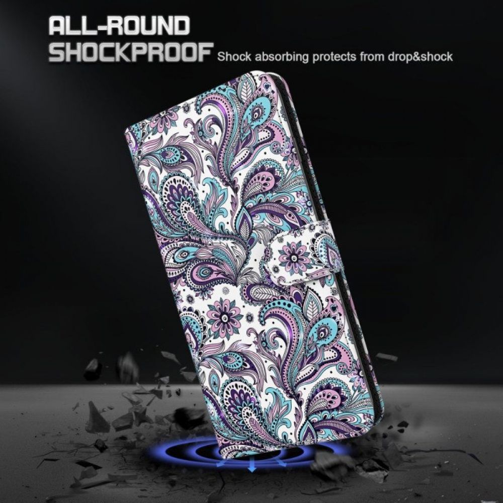 Folio-hoesje voor Google Pixel 7 Pro Met Ketting Paisley-patroon Met Bandjes