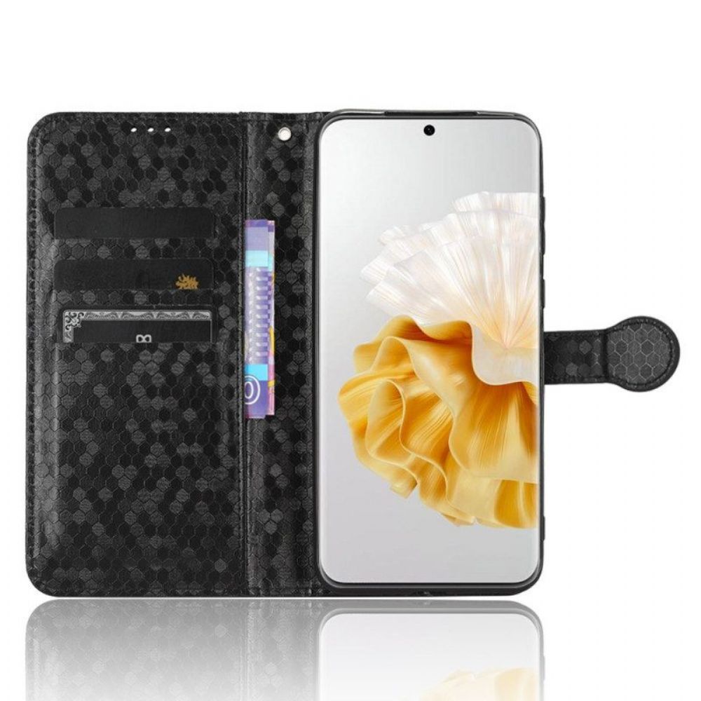 Folio-hoesje voor Huawei P60 Pro Met Ketting 3d-patroon Met Riempje