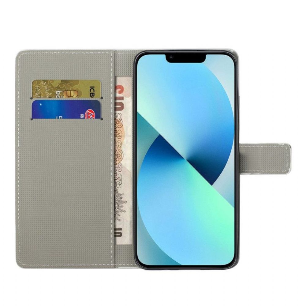 Folio-hoesje voor iPhone 15 Blauwe Vlinder