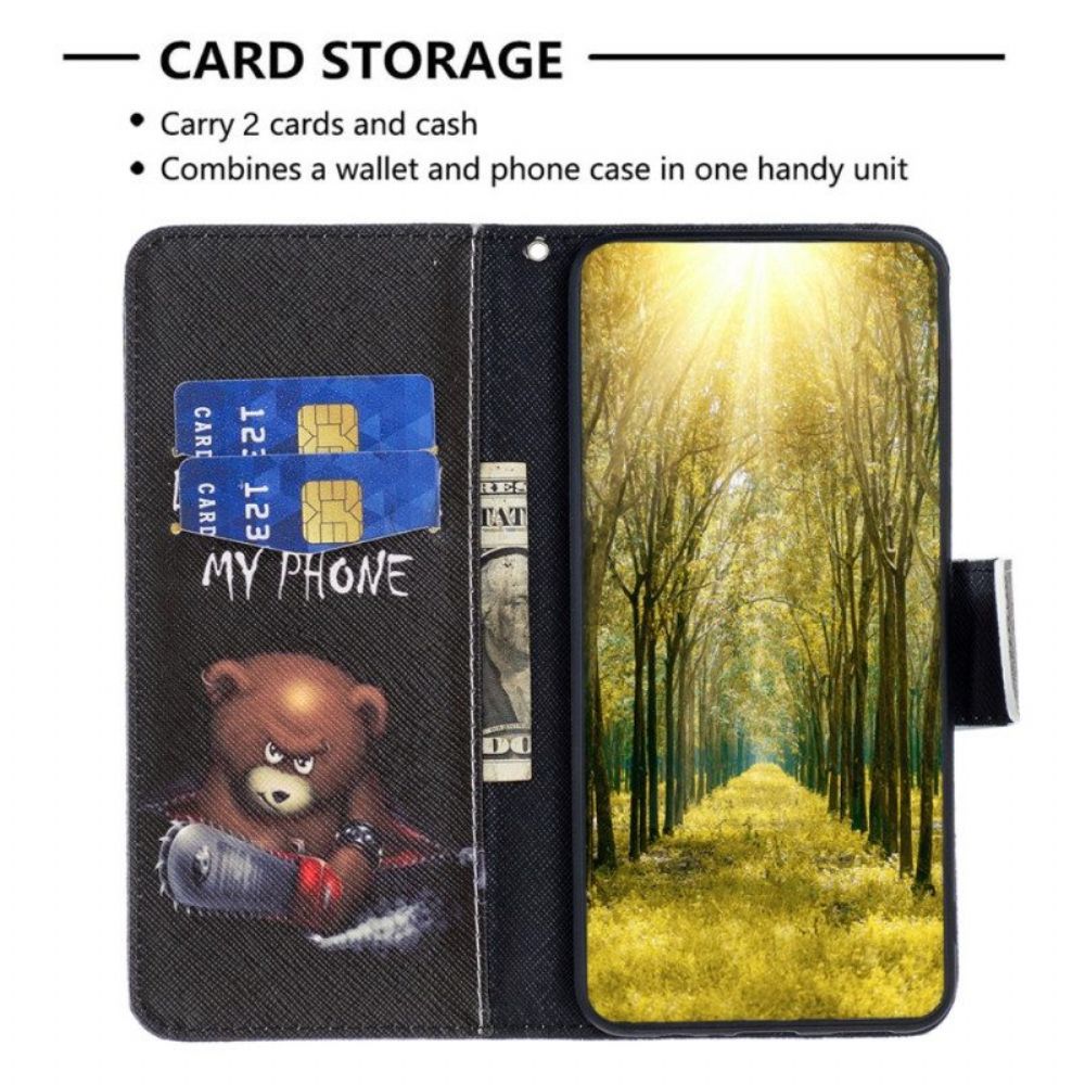 Folio-hoesje voor iPhone 15 Gevaarlijke Beer