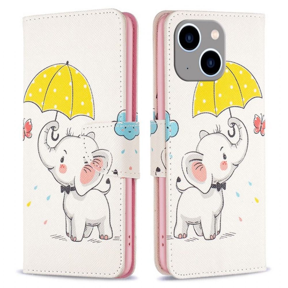 Folio-hoesje voor iPhone 15 Plus Babyolifant