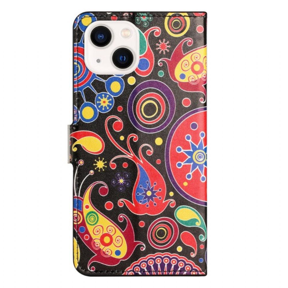 Folio-hoesje voor iPhone 15 Plus Galaxy-patroon