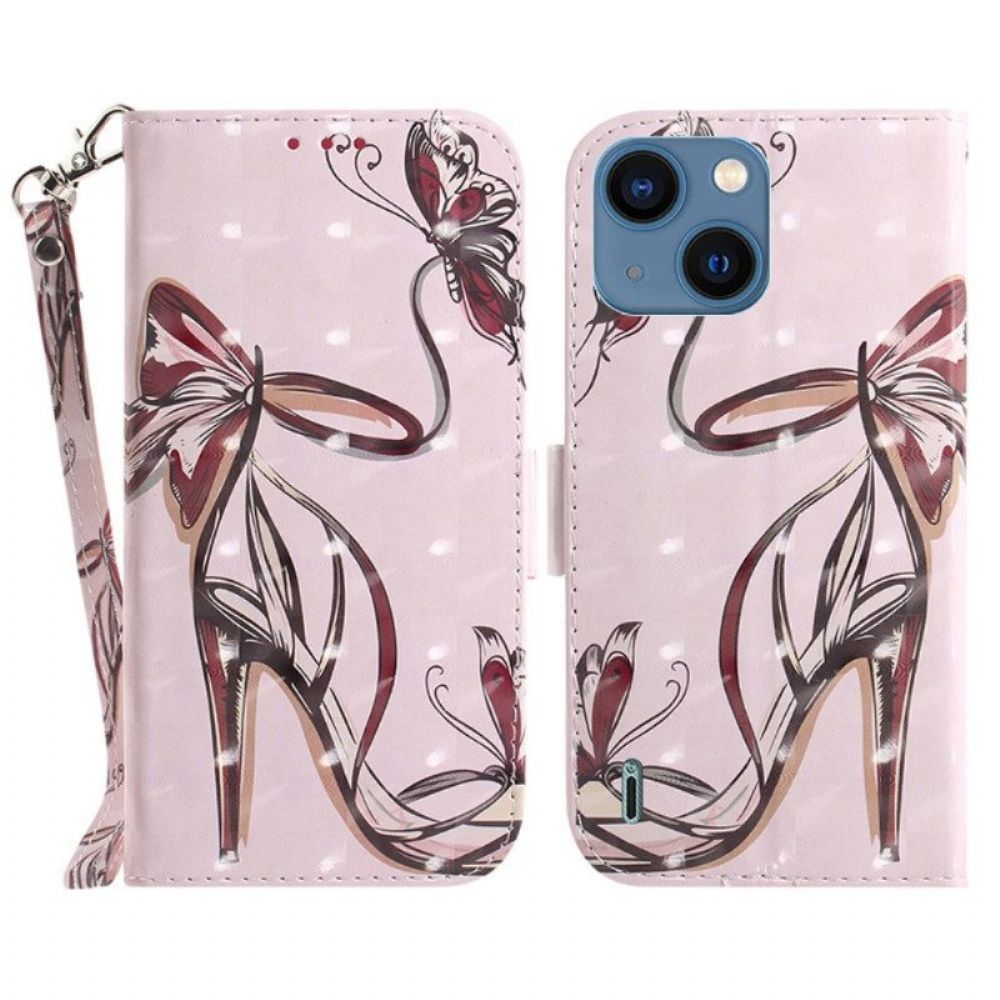 Folio-hoesje voor iPhone 15 Plus Met Ketting Bandpomp