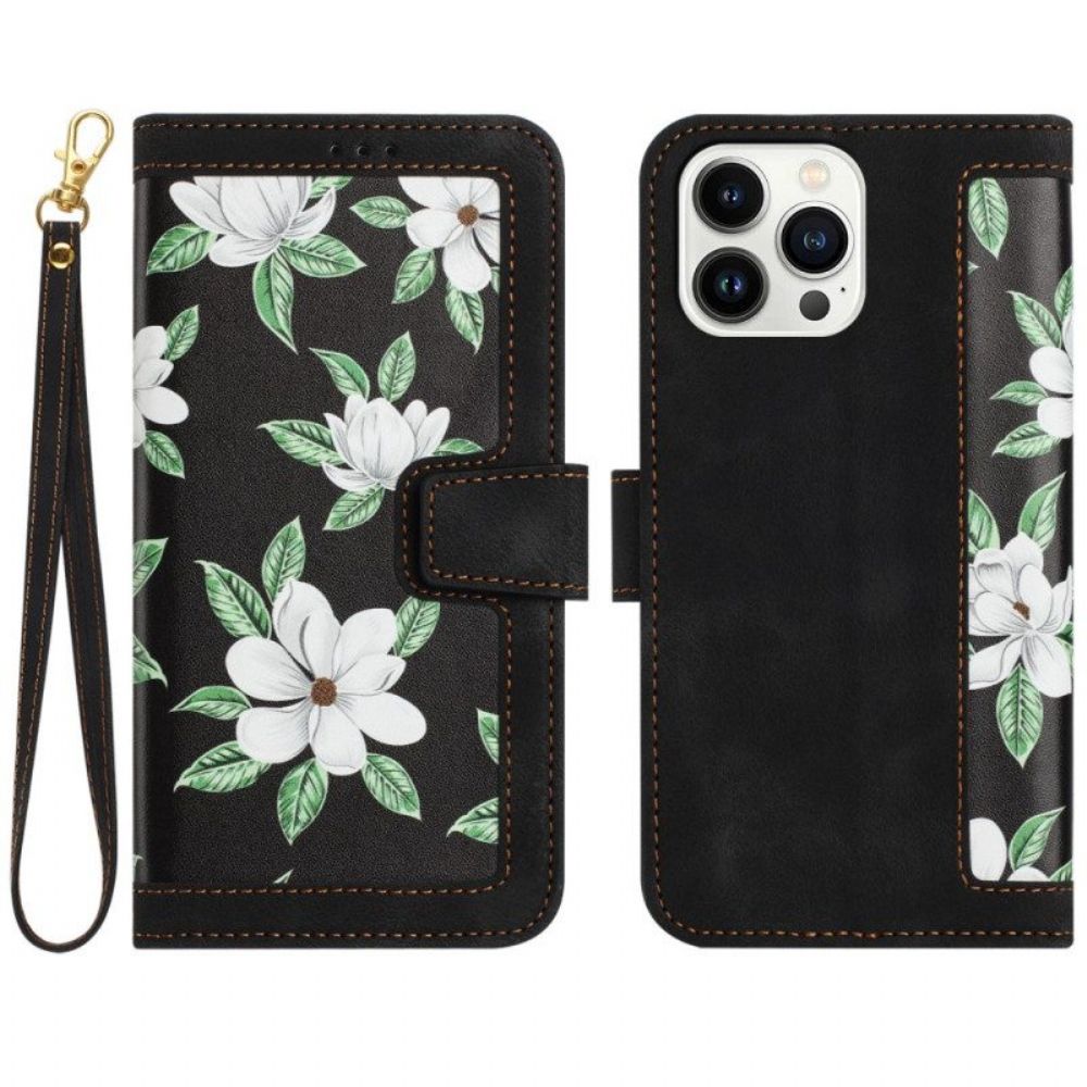 Folio-hoesje voor iPhone 15 Pro Max Luxe Bloemen