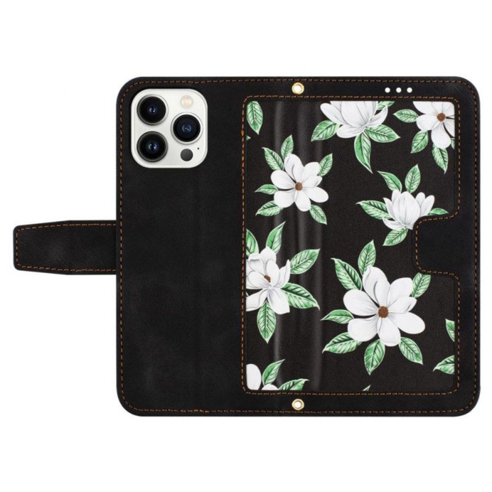 Folio-hoesje voor iPhone 15 Pro Max Luxe Bloemen