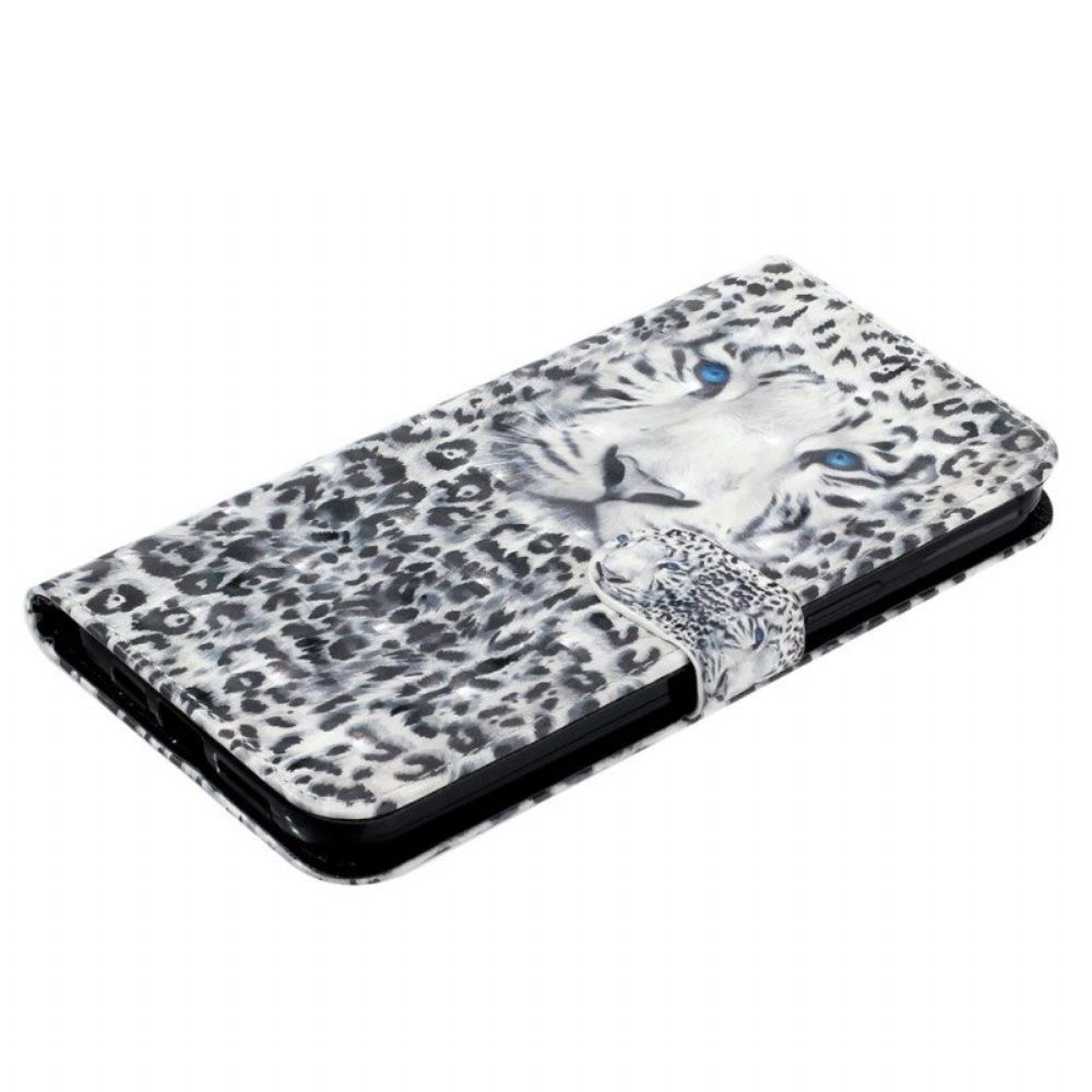 Folio-hoesje voor iPhone 15 Pro Max Met Ketting 3d Luipaard Met Riem