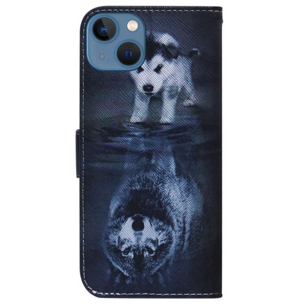 Folio-hoesje voor iPhone 15 Puppydroom