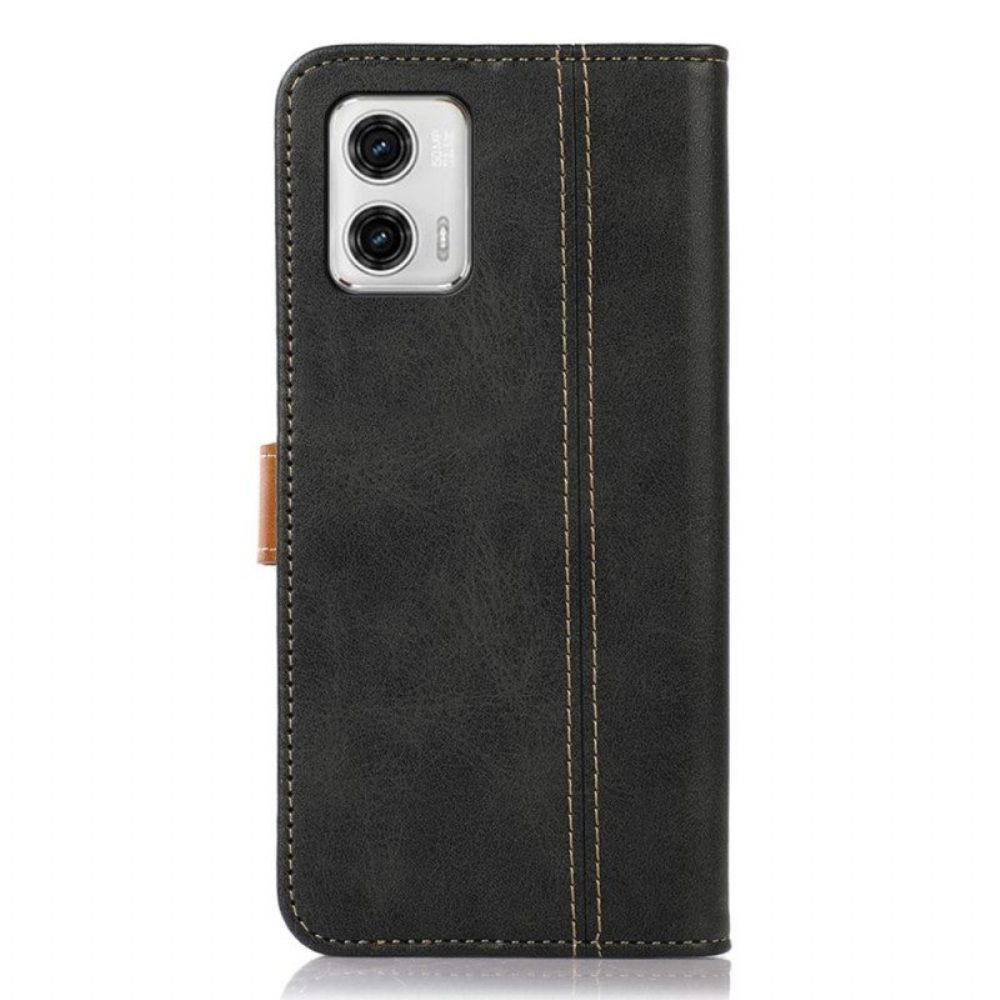 Folio-hoesje voor Moto G73 5G Geweven Band