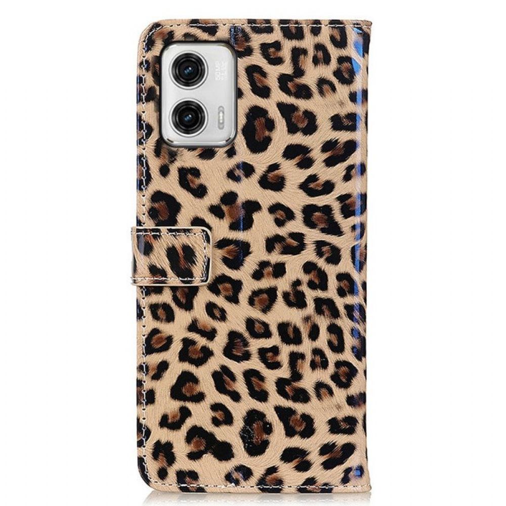 Folio-hoesje voor Moto G73 5G Luipaard