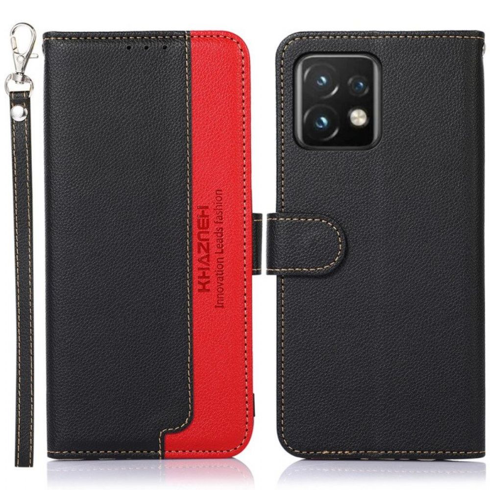 Folio-hoesje voor Motorola Edge 40 Pro Lychee-stijl Rfid Khazneh