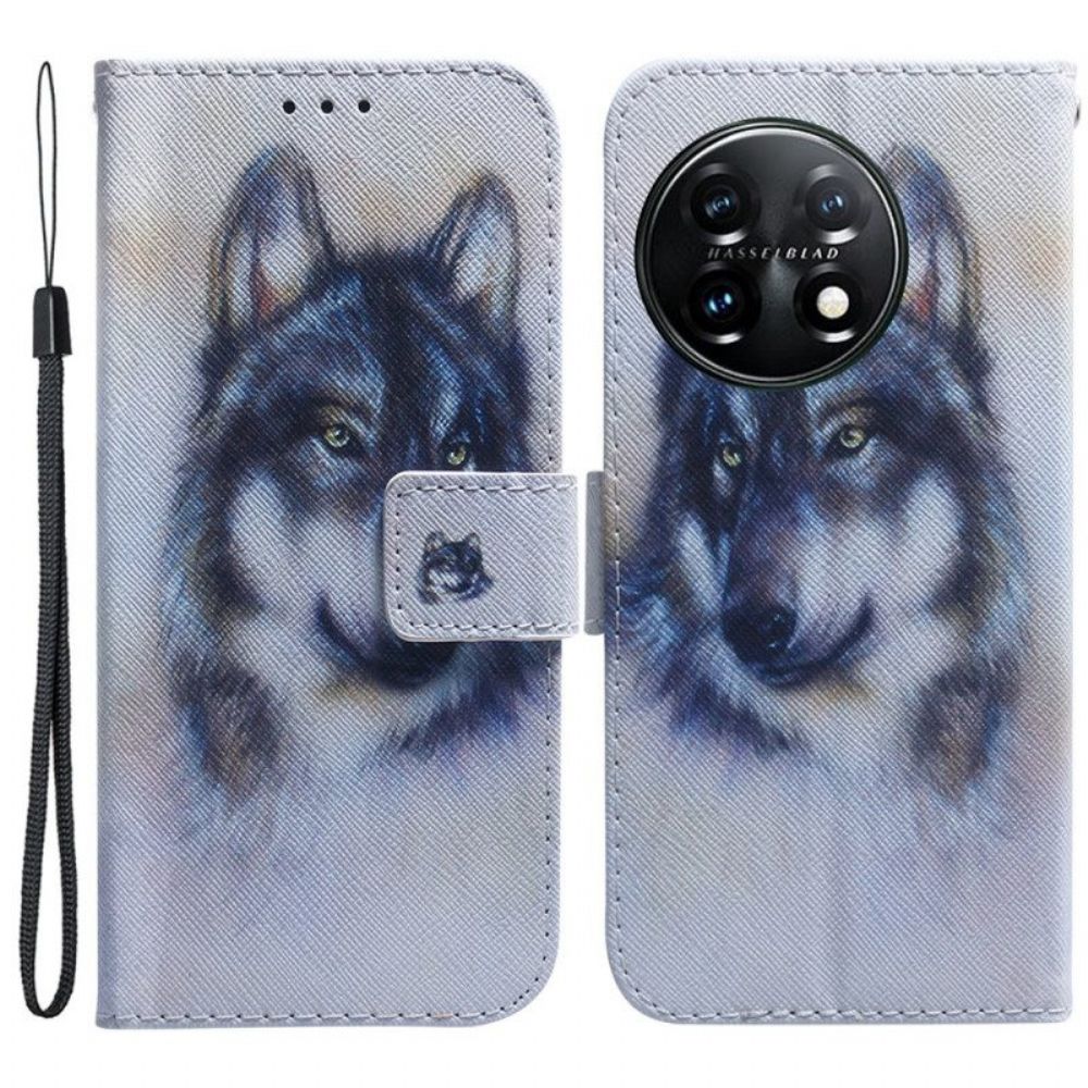 Folio-hoesje voor OnePlus 11 5G Aquarel Hond