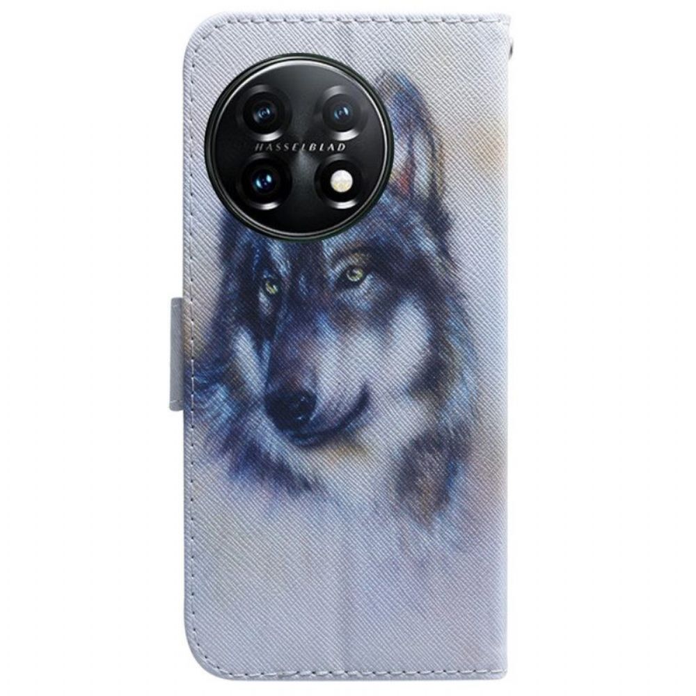 Folio-hoesje voor OnePlus 11 5G Aquarel Hond