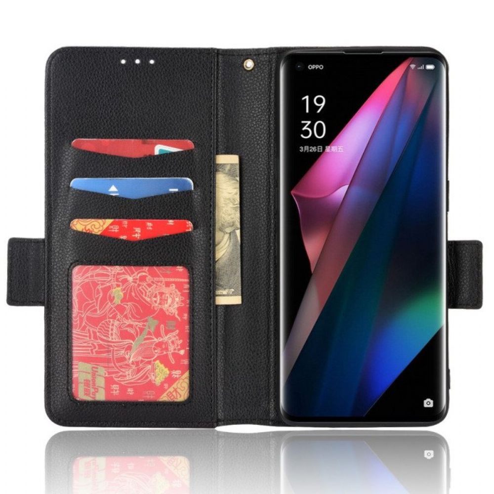 Folio-hoesje voor Oppo Find X3 Pro Flip Case Flap Double Litchi Nieuwe Kleuren