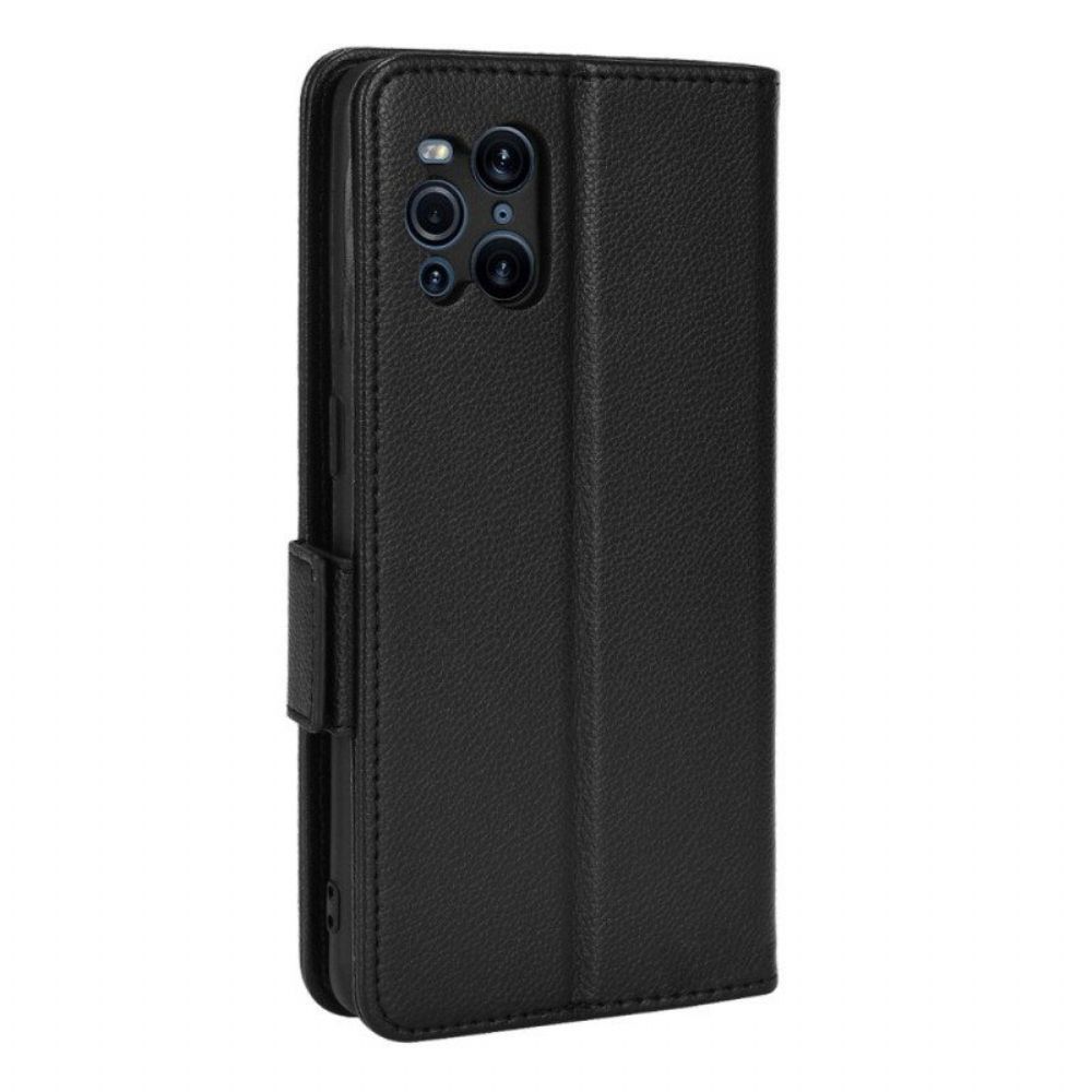 Folio-hoesje voor Oppo Find X3 Pro Flip Case Flap Double Litchi Nieuwe Kleuren