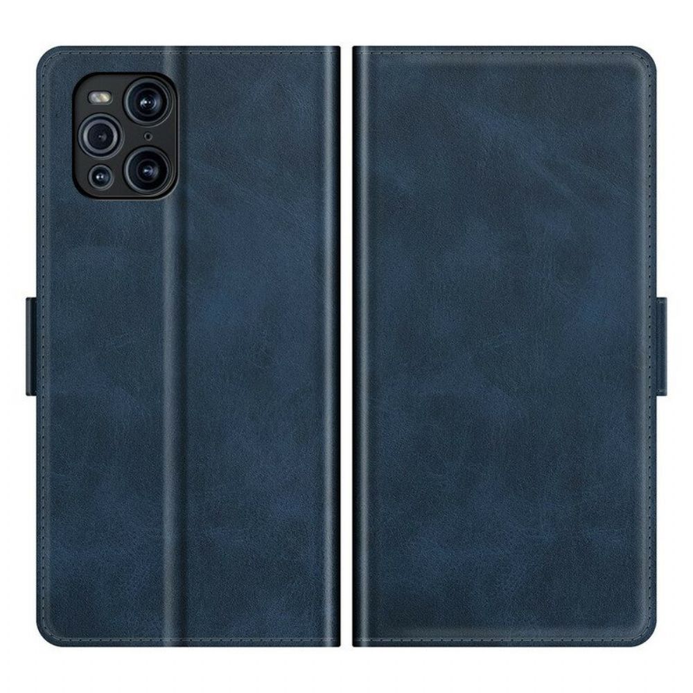 Folio-hoesje voor Oppo Find X3 Pro Flip Case Klassieke Dubbele Klep