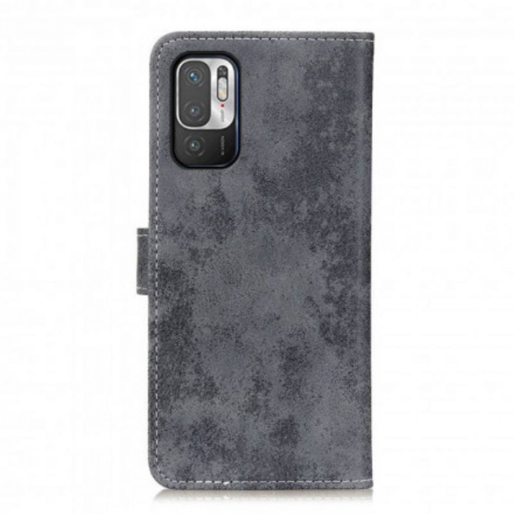 Folio-hoesje voor Poco M3 Pro 5G Vintage Leereffect