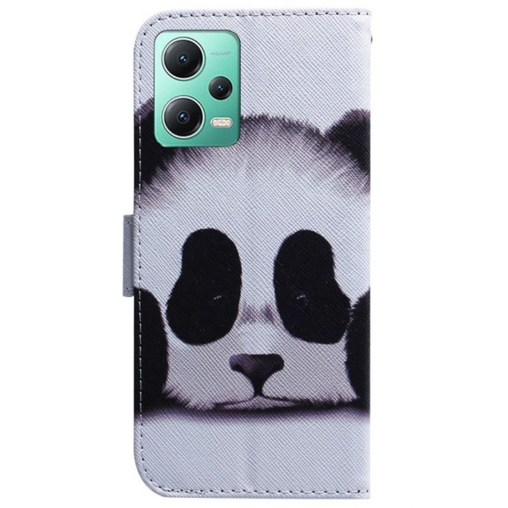 Folio-hoesje voor Poco X5 5G Met Ketting Strakke Panda