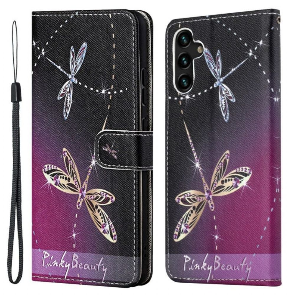 Folio-hoesje voor Samsung Galaxy A13 5G / A04s Met Ketting Verwijderbare Beugel