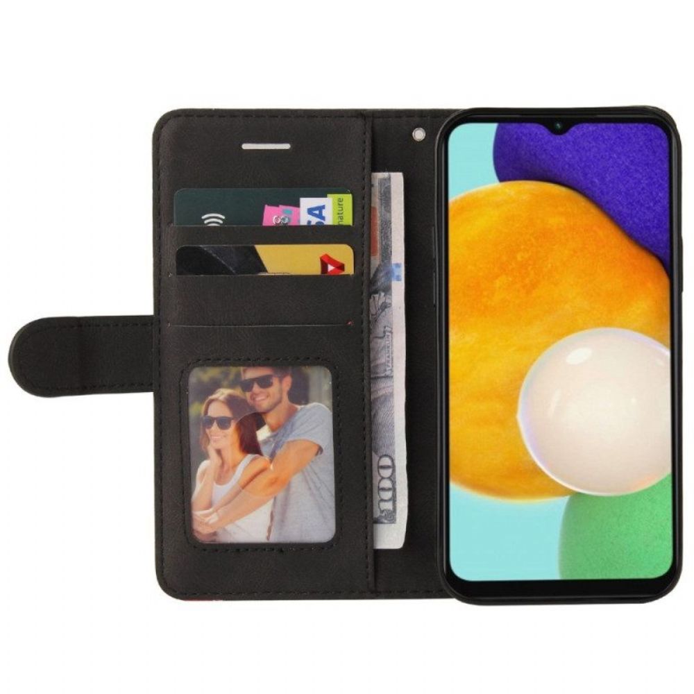 Folio-hoesje voor Samsung Galaxy A14 / A14 5G Met Ketting Tweekleurige Riem