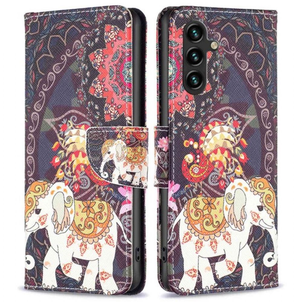 Folio-hoesje voor Samsung Galaxy A14 / A14 5G Stammen Olifant