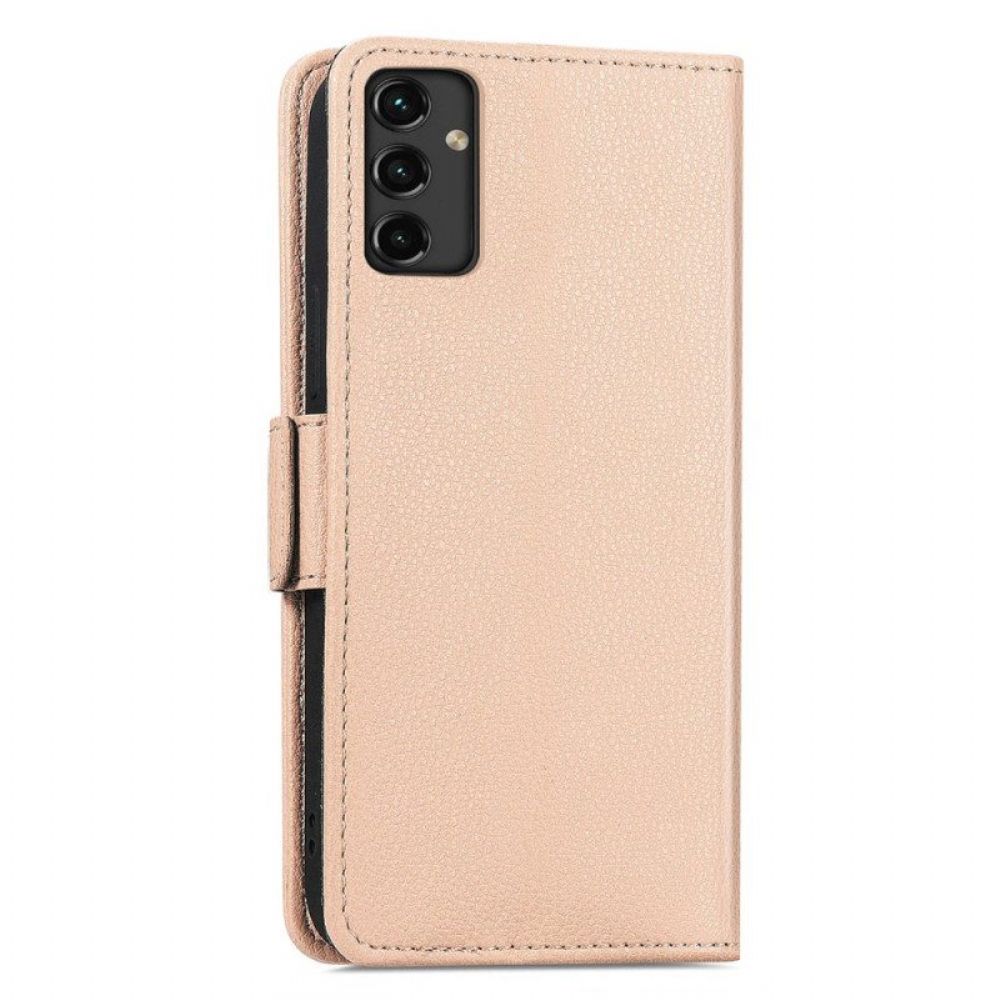 Folio-hoesje voor Samsung Galaxy A14 / A14 5G Strappy Litchi Lederen Stijl