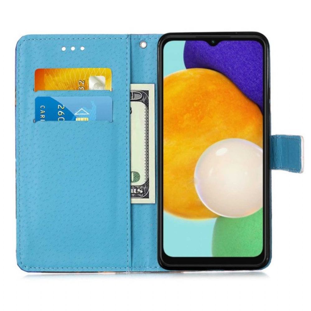 Folio-hoesje voor Samsung Galaxy A54 5G Met Ketting Ik Hou Van De Stringgolf