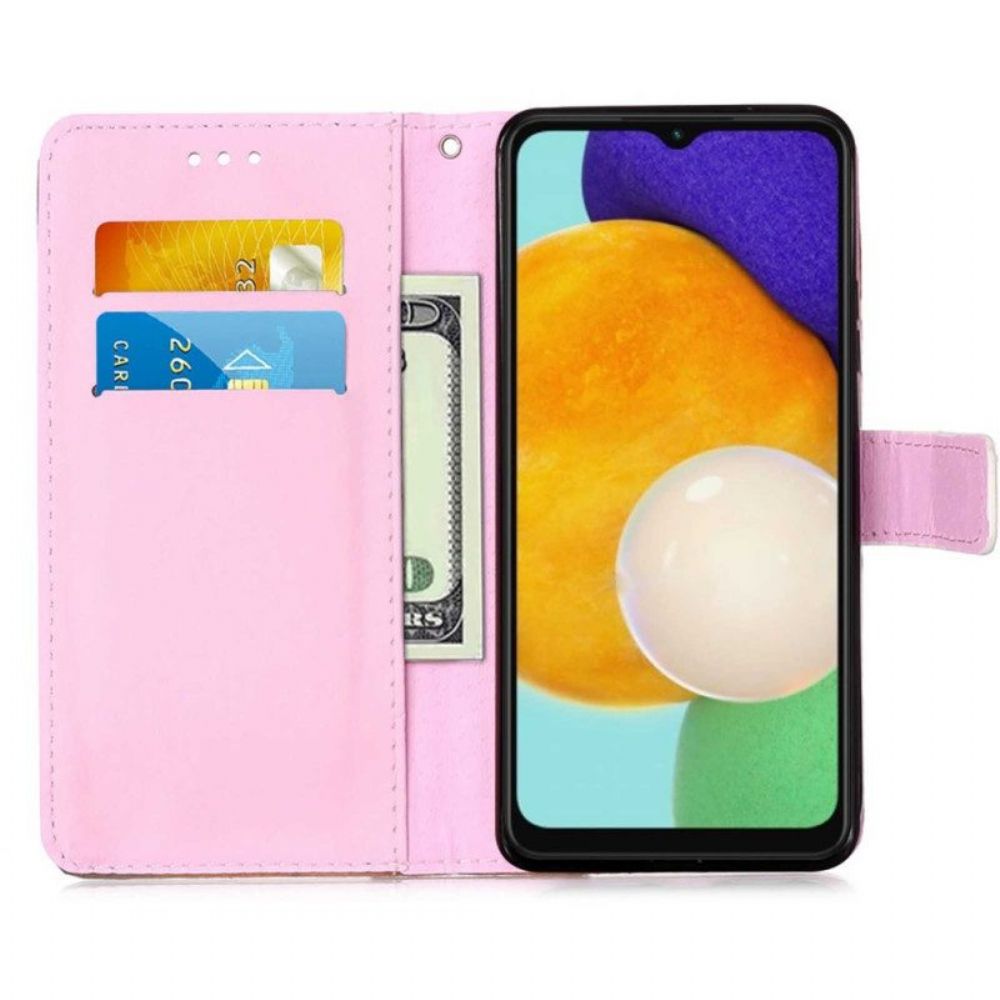 Folio-hoesje voor Samsung Galaxy A54 5G Met Ketting Lanyard Galaxy Panda