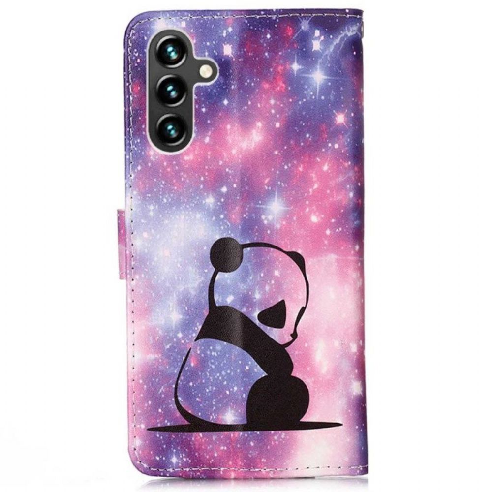 Folio-hoesje voor Samsung Galaxy A54 5G Met Ketting Lanyard Galaxy Panda