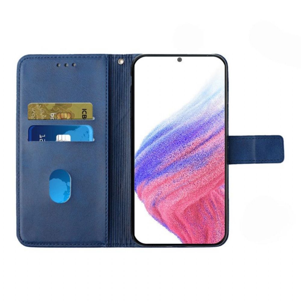 Folio-hoesje voor Samsung Galaxy A54 5G Stijl Lederen Lijnen