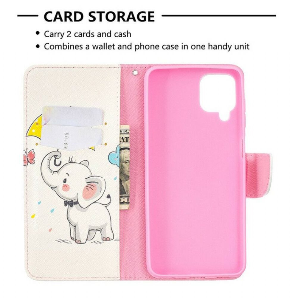 Folio-hoesje voor Samsung Galaxy M12 / A12 Baby Olifant