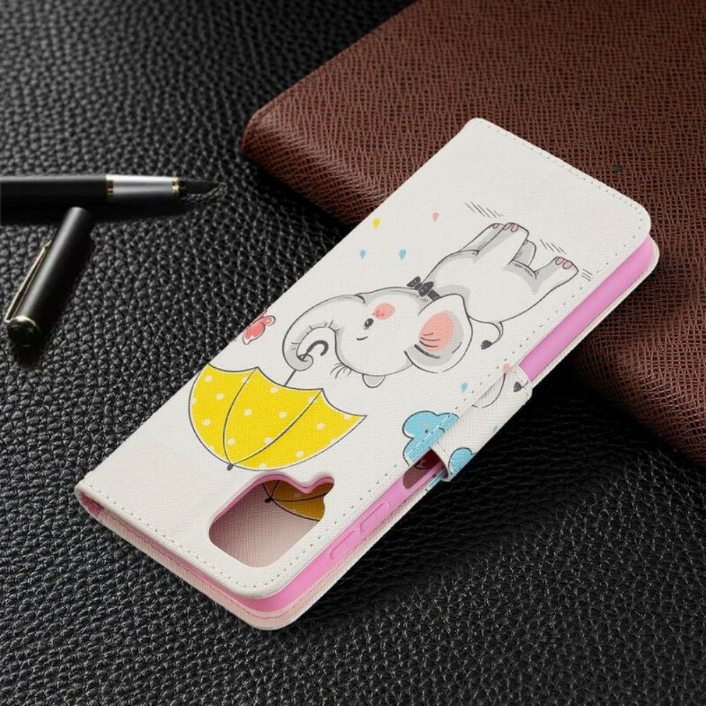 Folio-hoesje voor Samsung Galaxy M12 / A12 Baby Olifant