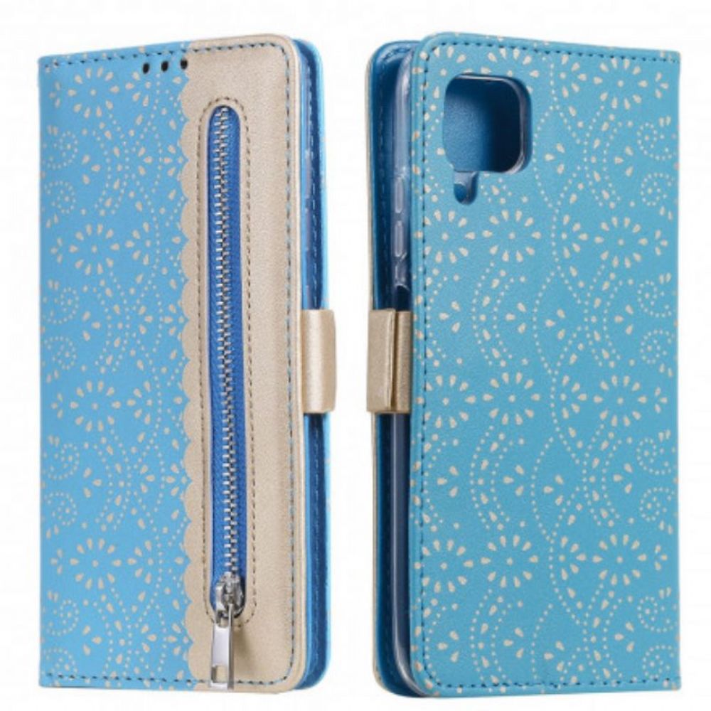 Folio-hoesje voor Samsung Galaxy M12 / A12 Met Ketting Portemonnee Met Kanten Riem