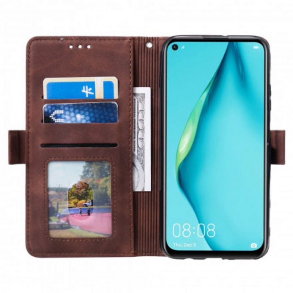 Folio-hoesje voor Samsung Galaxy M12 / A12 Tweekleurige Kunstleer Versterkte Contouren