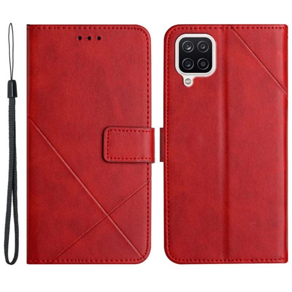 Folio-hoesje voor Samsung Galaxy M12 / A12 X Design Geo Lederen Stijl