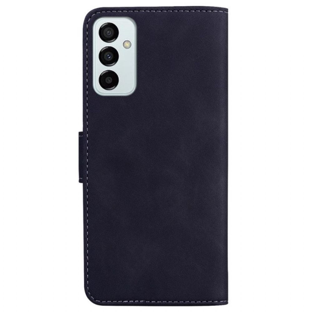 Folio-hoesje voor Samsung Galaxy M13 Couture-leereffect